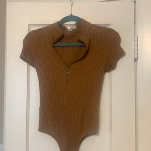 Fletch by Jojo Fletcher Camel rubbed bodysuit